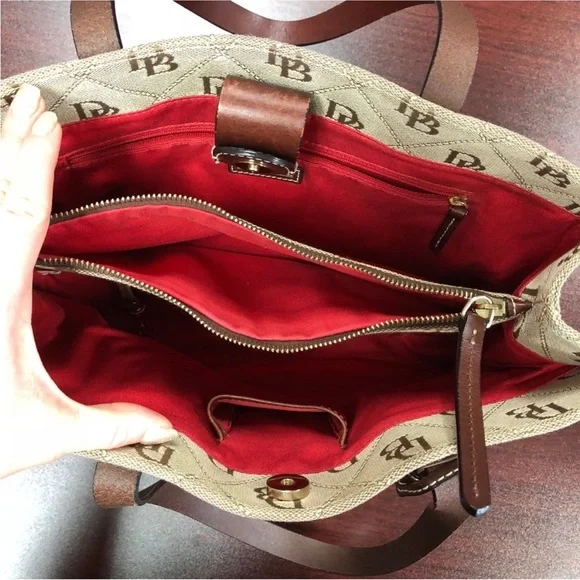 Dooney & Bourke Tan and Brown Tote Bag - Picture 12 of 15